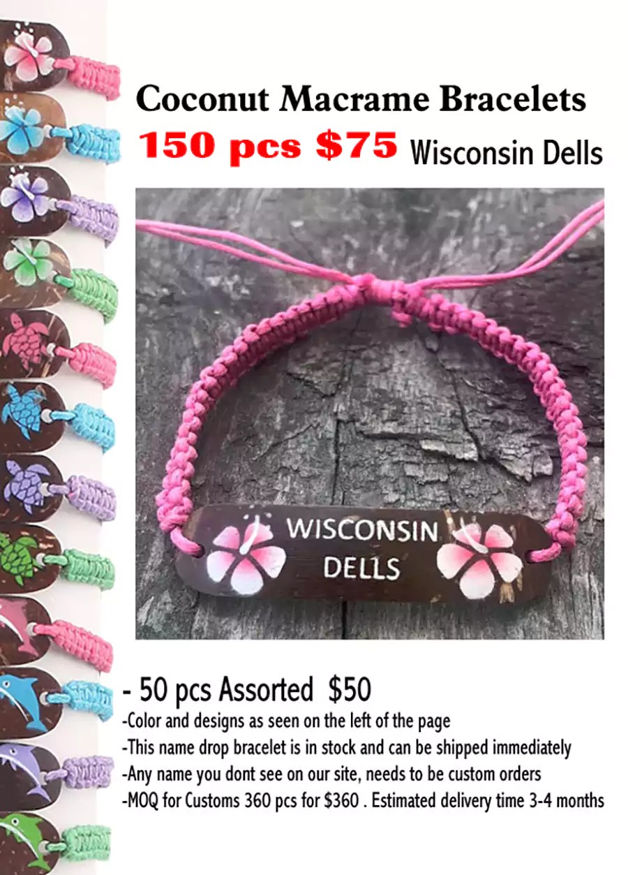 Coconut Macrame Bracelets -Wisconsin Dells (CL)